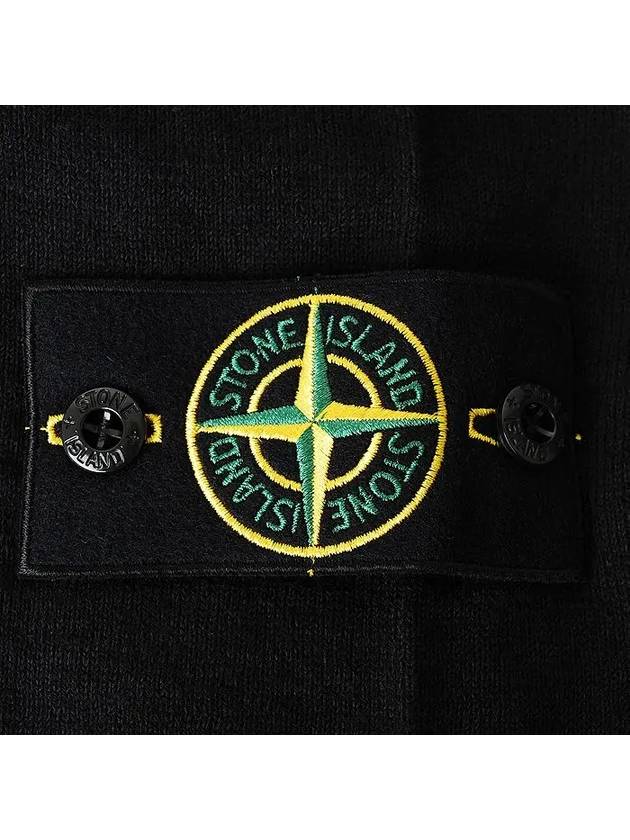 Logo Organic Cotton Long Sleeve T-Shirt Black - STONE ISLAND - BALAAN 5