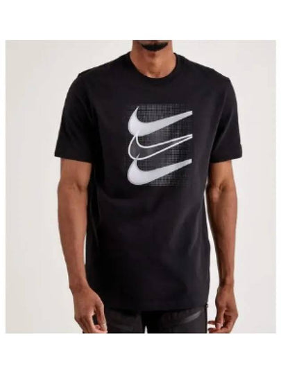 Men's Sportswear Swoosh 12MO Short Sleeve T-Shirt Black - NIKE - BALAAN 2