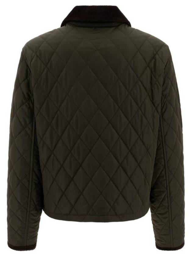 Cropped Quilted Nylon Jacket Shale Brush - BURBERRY - BALAAN 3