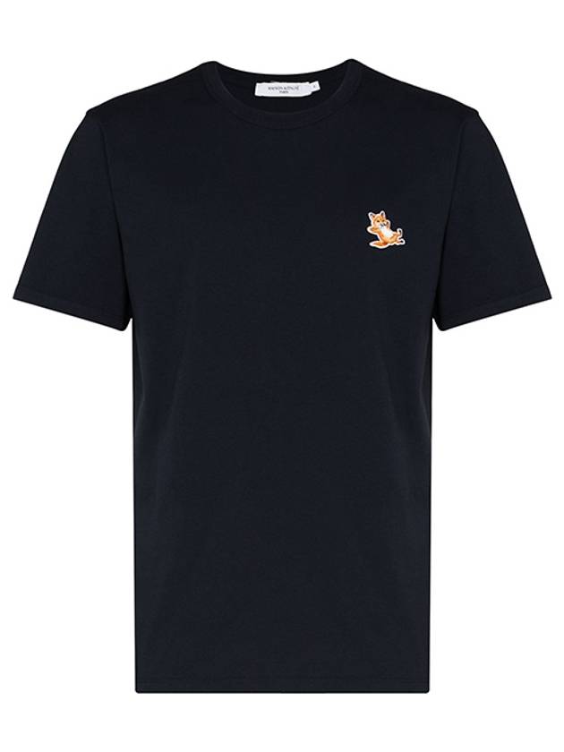 Chillax Fox Patch Classic Short Sleeve T-Shirt Navy - MAISON KITSUNE - BALAAN 2