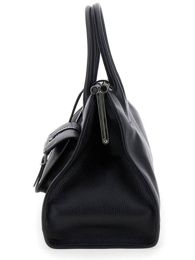 Black Handbag With Af Logo In Grained Leather Woman - ALBERTA FERRETTI - BALAAN 3