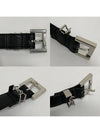 Women's Monogram Square Grain Leather Belt Black - SAINT LAURENT - BALAAN 8