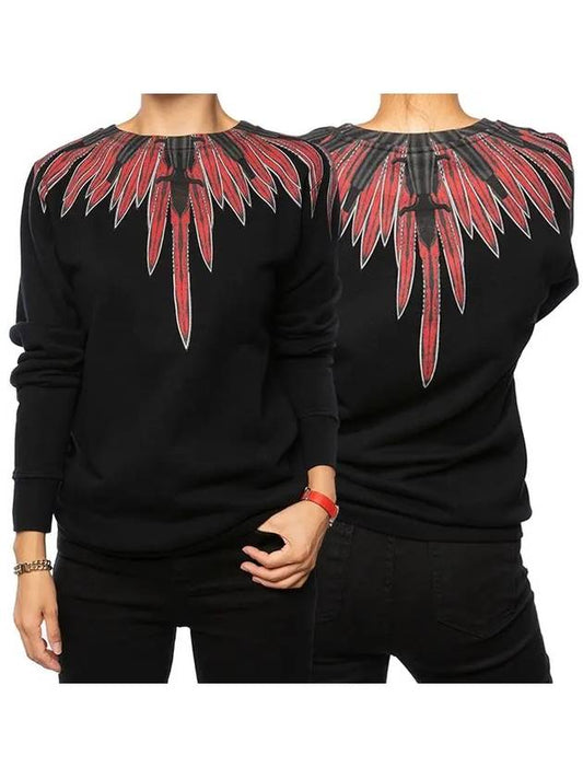 Marceloblon Red Wing Printing Sweatshirt Black - MARCELO BURLON - BALAAN 1