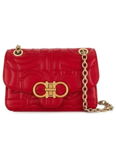 Gancini Quilted Shoulder Bag Red - SALVATORE FERRAGAMO - BALAAN 2