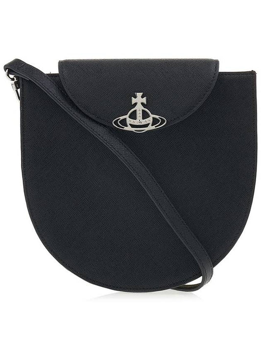 Linda Heartmoon Saddle Cross Bag Black - VIVIENNE WESTWOOD - BALAAN.