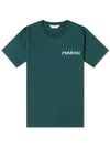 Stitch Logo Short Sleeve T-Shirt Green - MARNI - BALAAN 1