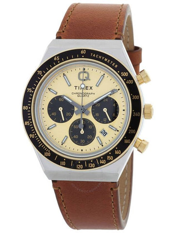 Timex Q Timex Chronograph Quartz Gold Dial Men's Watch TW2W64400 - TIMEX - BALAAN 1