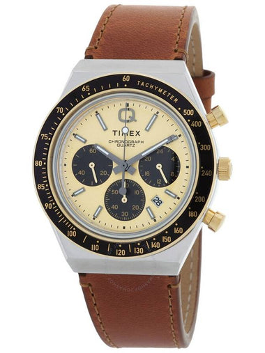 Timex Q Timex Chronograph Quartz Gold Dial Men's Watch TW2W64400 - TIMEX - BALAAN 1