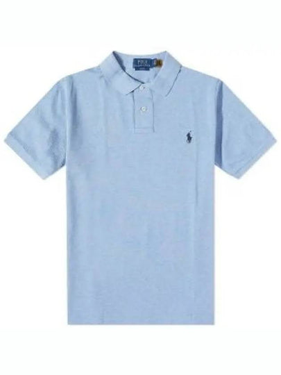 Logo Slim Fit Short Sleeve Polo Shirt Blue - POLO RALPH LAUREN - BALAAN 2