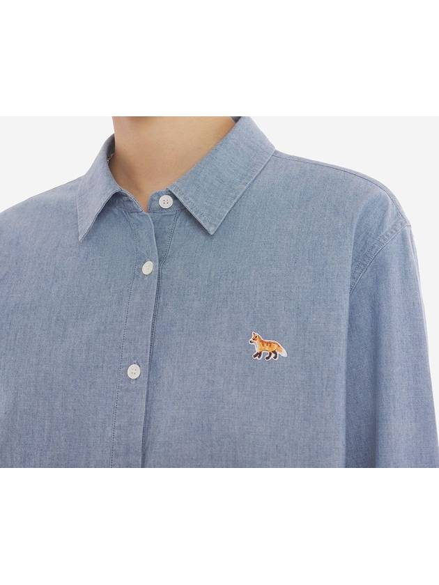 Baby Fox Regular Fit Shirt Denim Indigo Women s - MAISON KITSUNE - BALAAN 5