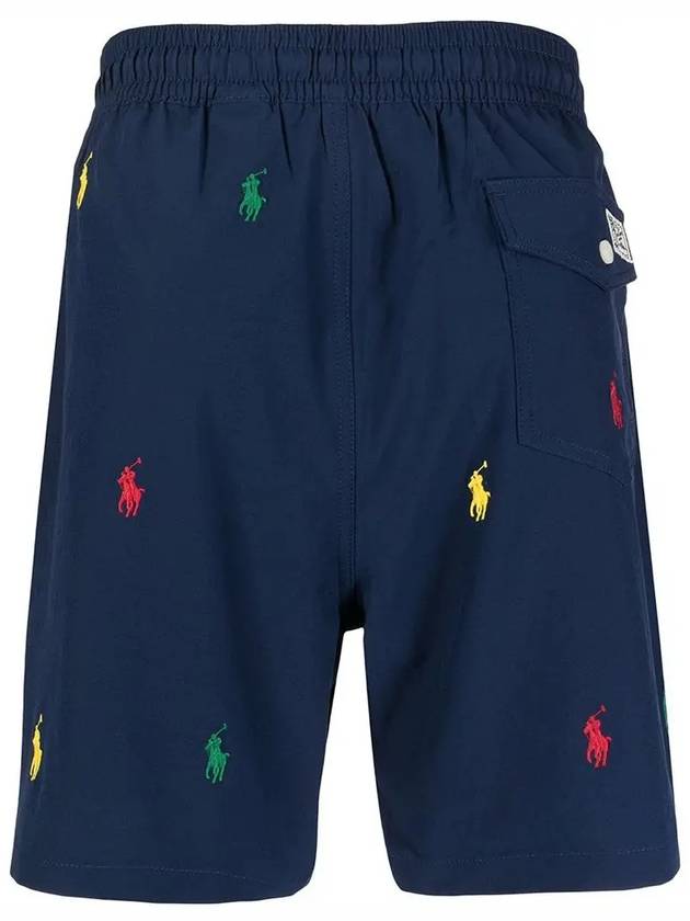 All Over Pony Embroidery Logo Swim Shorts Navy - POLO RALPH LAUREN - BALAAN 4