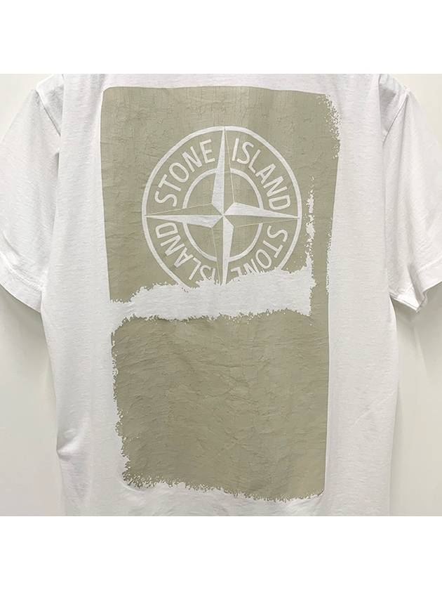 Logo Print Short Sleeve T-Shirt White - STONE ISLAND - BALAAN 6