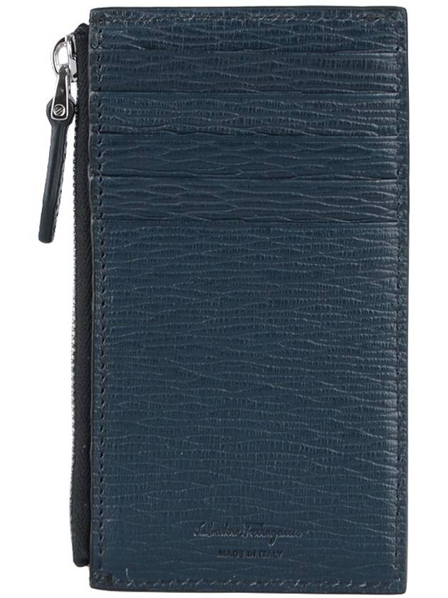 Gancini Zipper Card Wallet Deep Ocean - SALVATORE FERRAGAMO - BALAAN 4