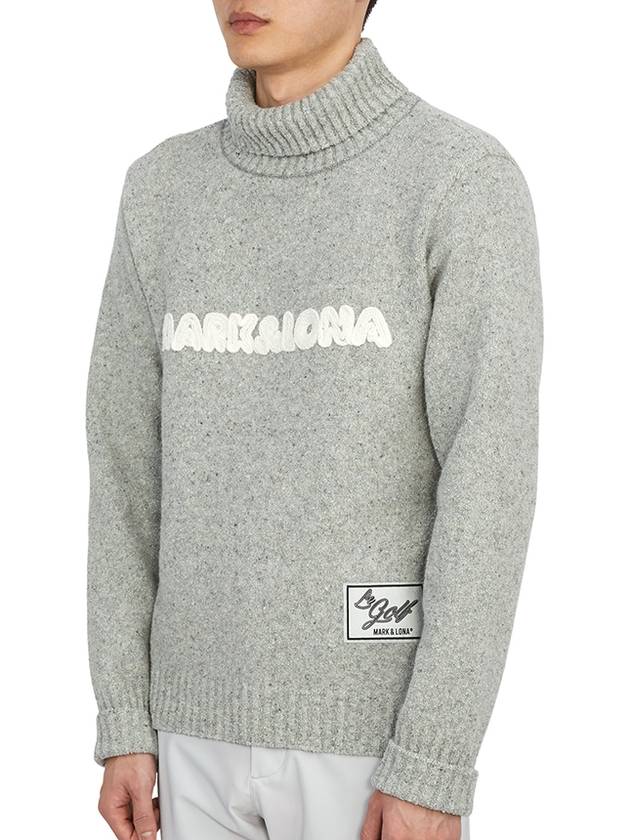 Men's Koromico Logo Knit Turtleneck Gray - MARK & LONA - BALAAN 3