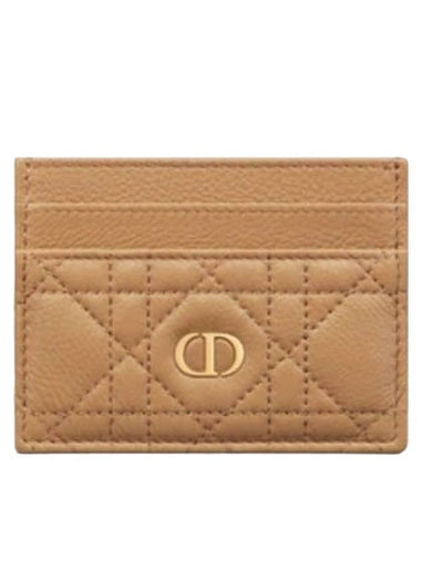 Caro 5-Slot Supple Cannage Calfskin Card Wallet Tan - DIOR - BALAAN 1