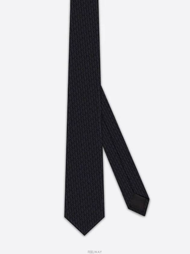 Homme Oblique Silk Tie Black - DIOR - BALAAN 4