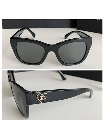 Eyewear Heart Logo Square Sunglasses Black - CHANEL - BALAAN 2