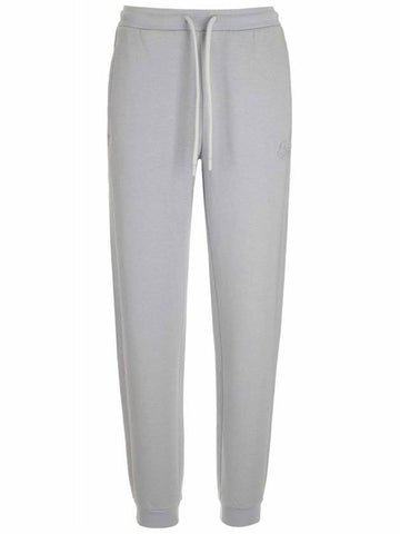 Logo Patch Track Pants Gray - MONCLER - BALAAN.