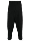 Tapered Pleated Straight Pants Black - ISSEY MIYAKE - BALAAN 2