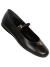 Prada Triangle Logo Nappa Leather Mary Jane Flat Shoes Black - PRADA - BALAAN 2