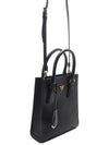 Triangular Logo Saffiano Leather Tote Bag Black - PRADA - BALAAN 4