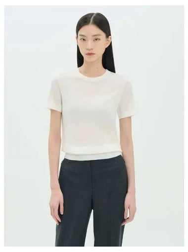 Women s Wool Basic T Shirt Ivory Domestic Product - THEORY - BALAAN 1