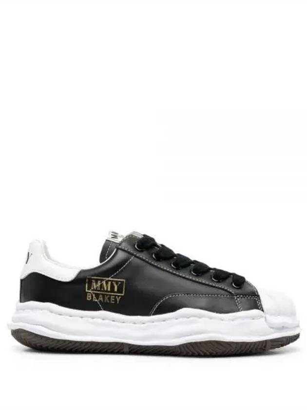 A06FW702 BLACK Blakey OG sole leather low top sneakers - MIHARA YASUHIRO - BALAAN 1