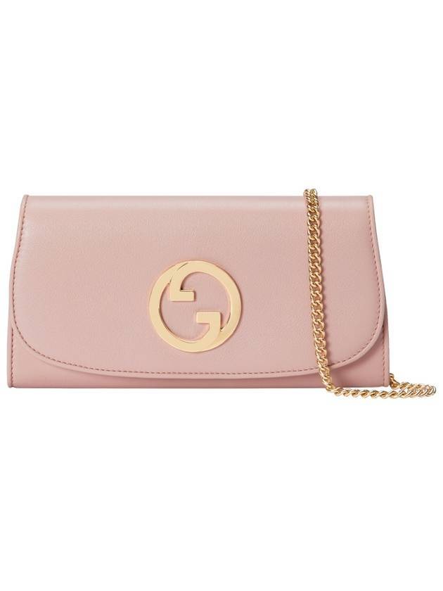 Women's Blondie Continental Chain Leather Long Wallet Pink - GUCCI - BALAAN 1