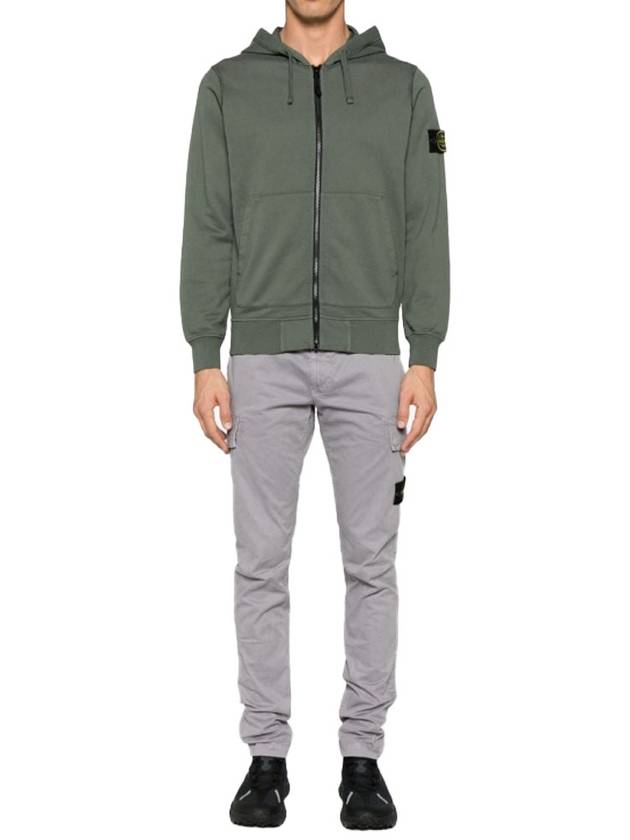 Logo Patch Cotton Fleece Hoodie Green - STONE ISLAND - BALAAN 5