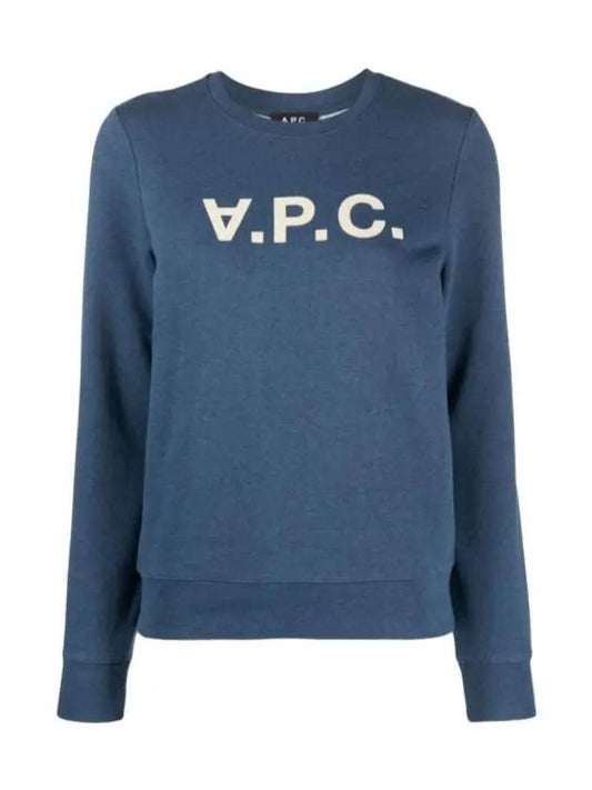 Viva Logo Cotton Sweatshirt Navy - A.P.C. - BALAAN 2