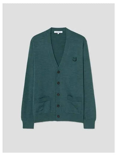 Men s Foxhead Patch Regular Spring Fall Cardigan Evergreen Domestic Product - MAISON KITSUNE - BALAAN 1