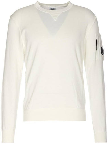 Lens Wappen Crew Neck Sweatshirt White - CP COMPANY - BALAAN 1