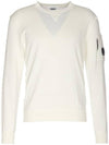 Lens Wappen Crew Neck Sweatshirt White - CP COMPANY - BALAAN 1