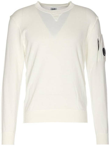 Lens Wappen Crew Neck Sweatshirt White - CP COMPANY - BALAAN 1