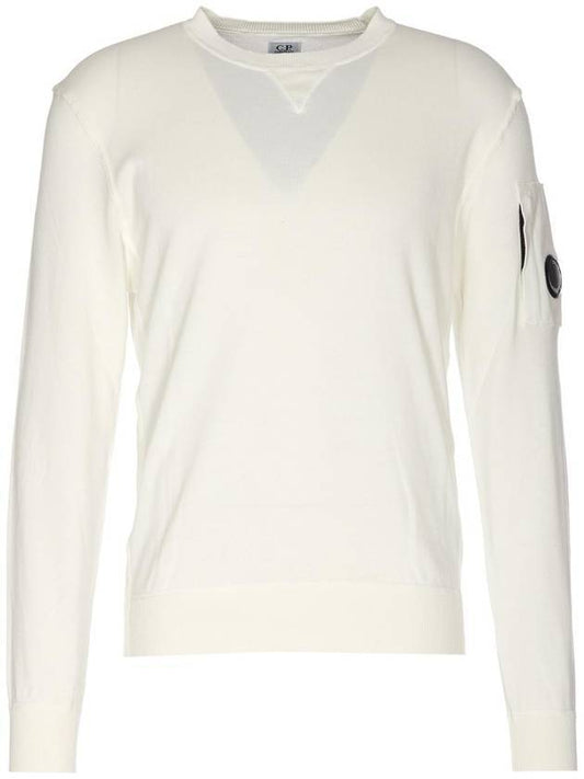 Lens Wappen Crew Neck Sweatshirt White - CP COMPANY - BALAAN 1