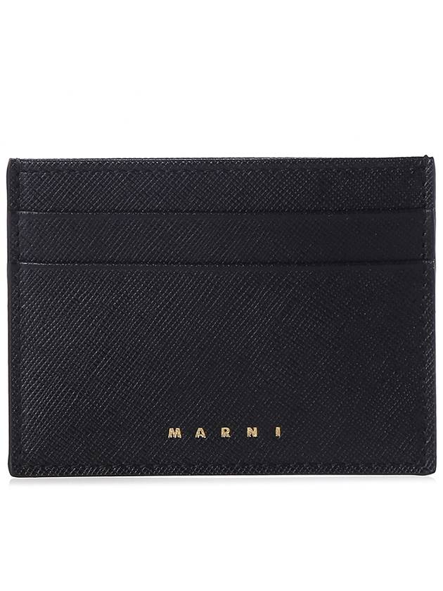 Logo Saffiano Card Wallet Black - MARNI - BALAAN 2