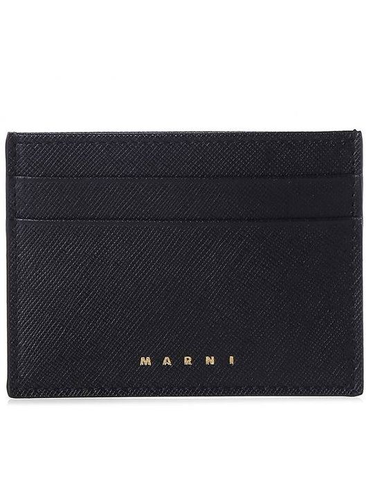 Logo Saffiano Card Wallet Black - MARNI - BALAAN 2