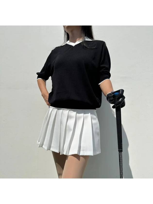 golf knit ebony collar 5-part short sleeve golf wear golf clothes - LOLOALLOY - BALAAN 5