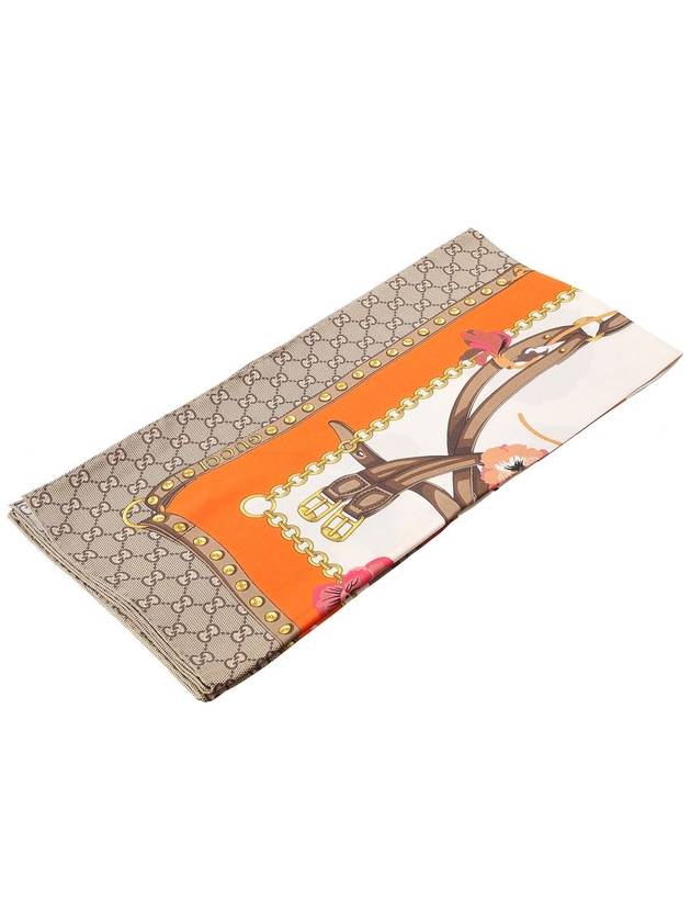 GG Flower Square Silk Scarf - GUCCI - BALAAN 4