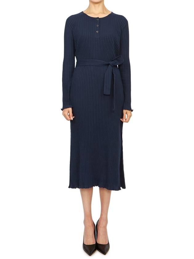 Sandy Cotton Long Dress Navy - A.P.C. - BALAAN 2