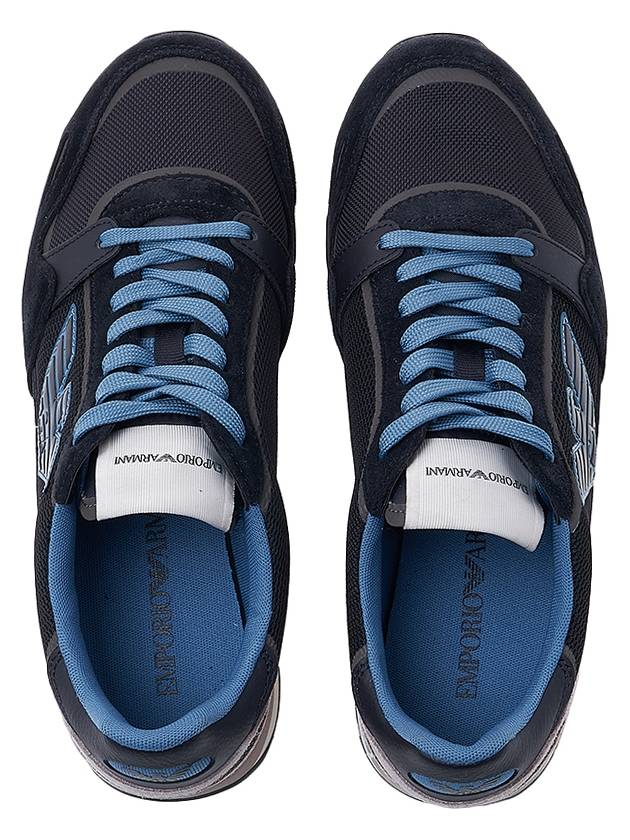 Logo Patch Low Top Sneakers Navy - EMPORIO ARMANI - BALAAN 7