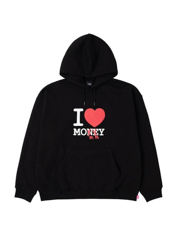 Men's I Love Money Print Hoodie Black - STOCKHOLM SYNDROME - BALAAN 1