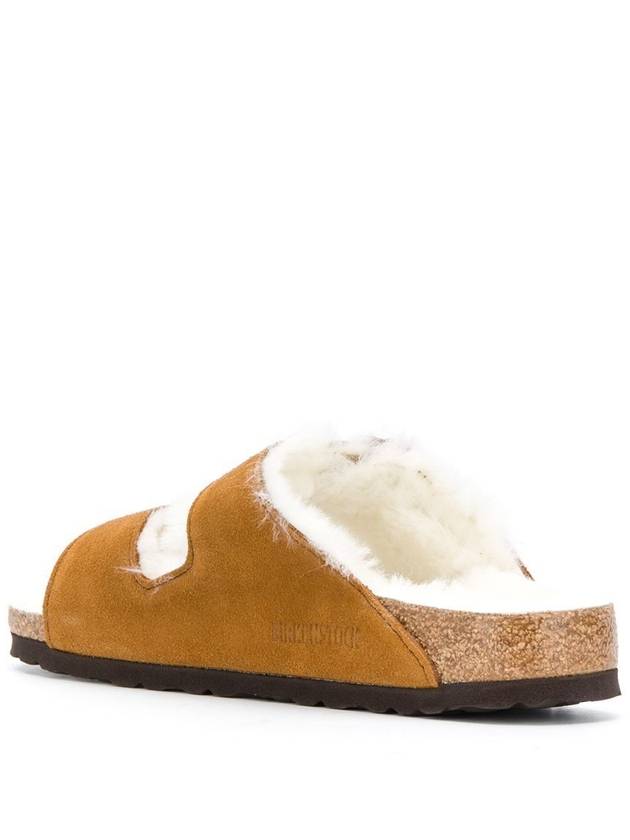 Arizona Shearling Suede Slippers Mink - BIRKENSTOCK - BALAAN 3