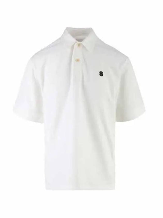 Logo plaque cotton polo t-shirt white men 22.02738M 101 - SACAI - BALAAN 2