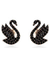 Iconic Swan Stud Earrings Black - SWAROVSKI - BALAAN 3