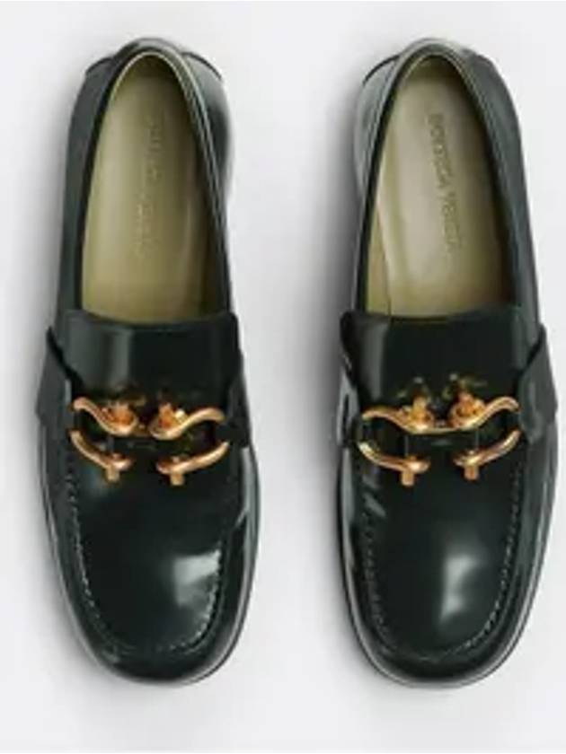 Leather Loafers Dark Green - BOTTEGA VENETA - BALAAN 8