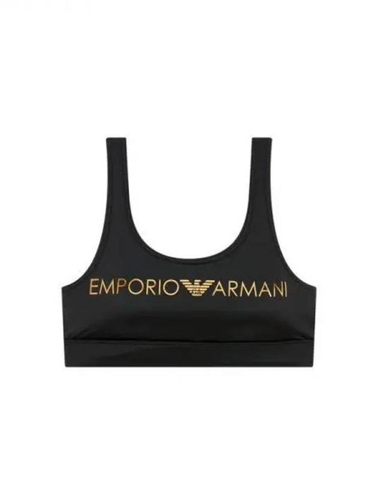 UNDERWEAR Women Shining Big Logo Bralette Bra Black 271375 - EMPORIO ARMANI - BALAAN 1