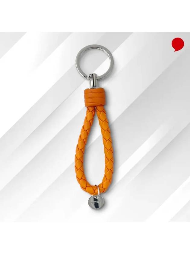 Intrecciato Leather Key Holder Orange - BOTTEGA VENETA - BALAAN 10
