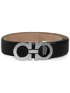 Reversible Gancini Leather Belt Black - SALVATORE FERRAGAMO - BALAAN 6