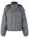 Oversized Nylon Puffer Down Jacket Grey - AMI - BALAAN 2